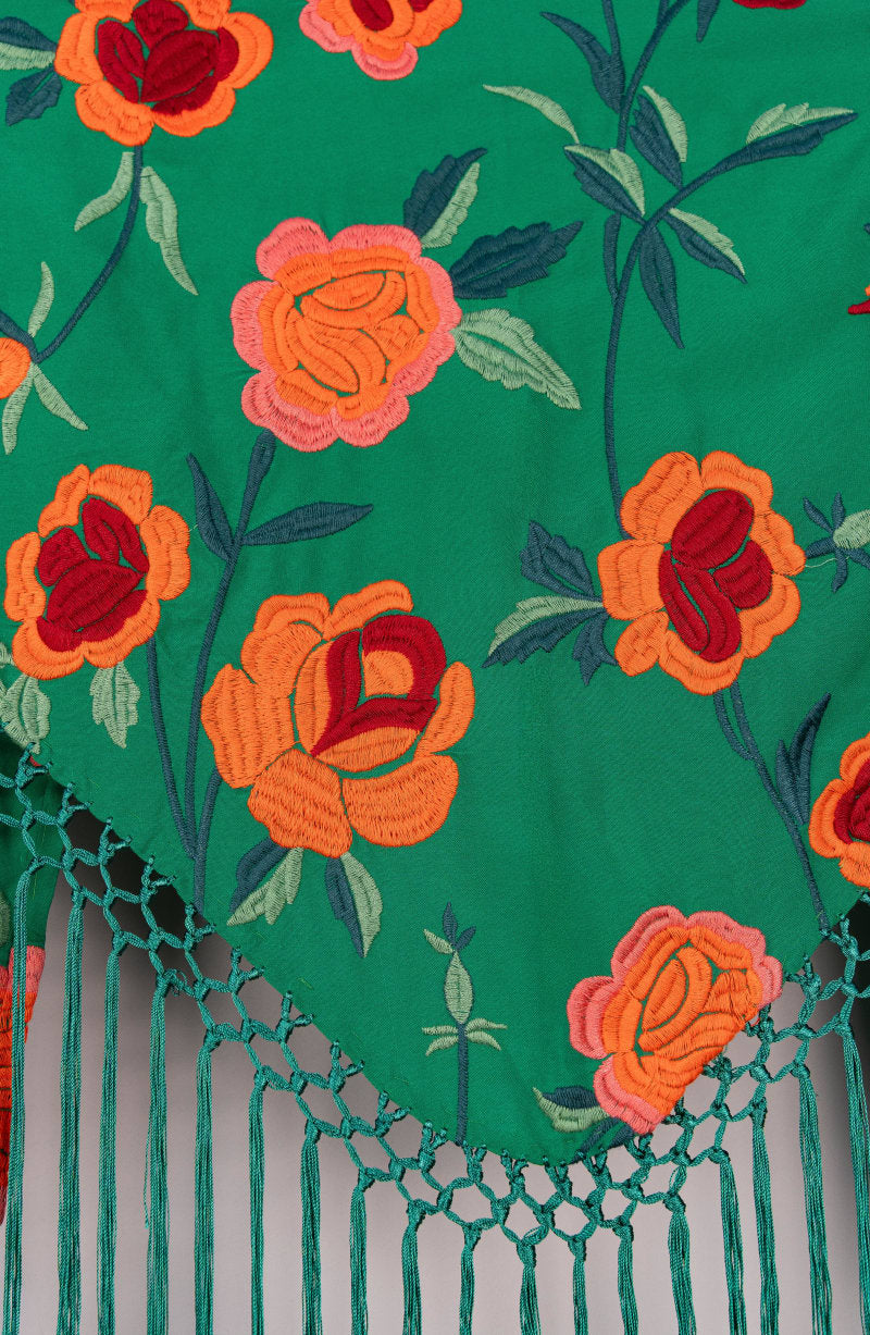 Mantoncillo estampado flor color verde