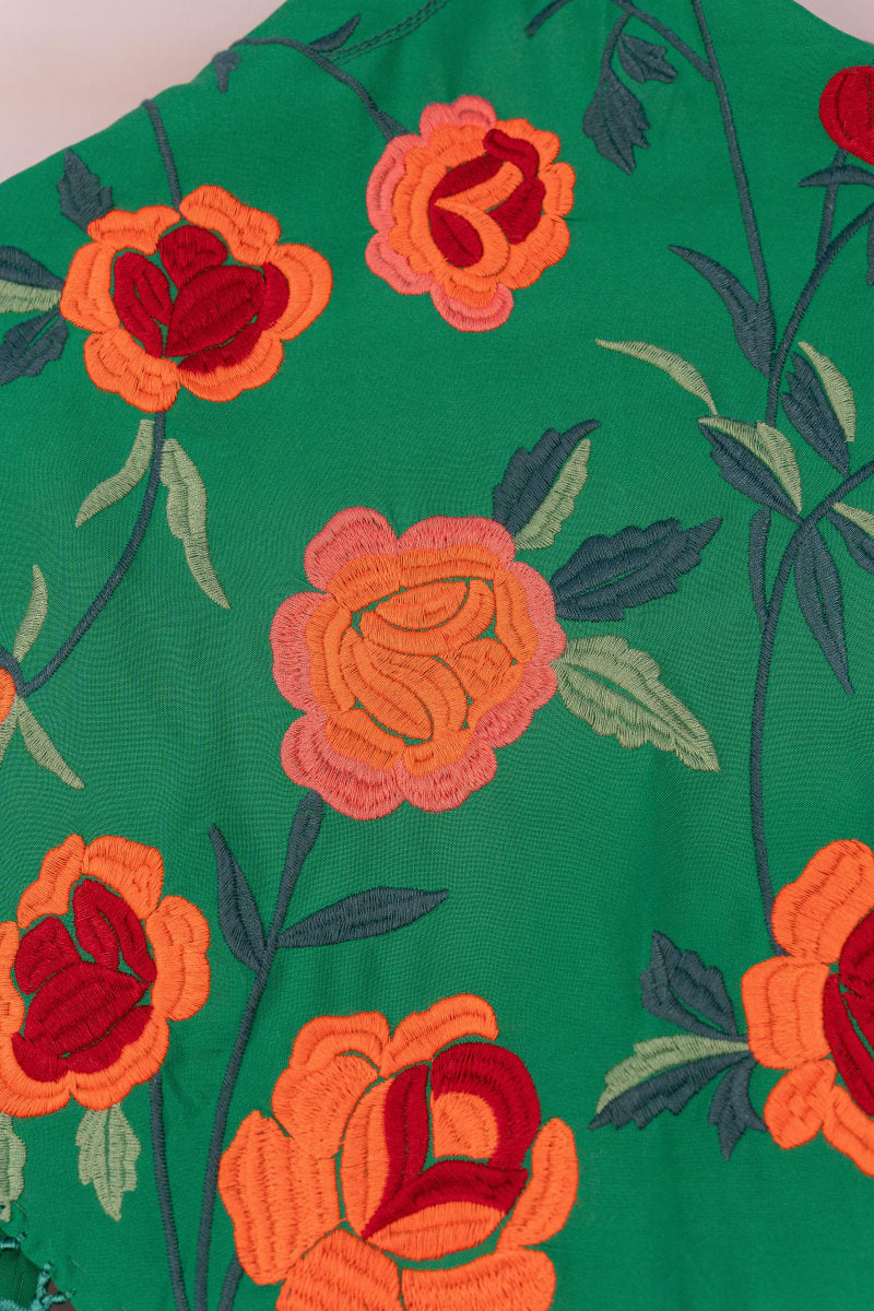 Mantoncillo estampado flor color verde