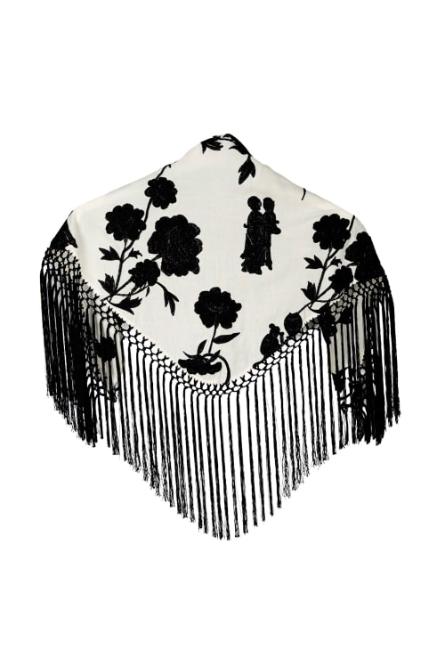 Mantoncillo bordado fechina color blanco