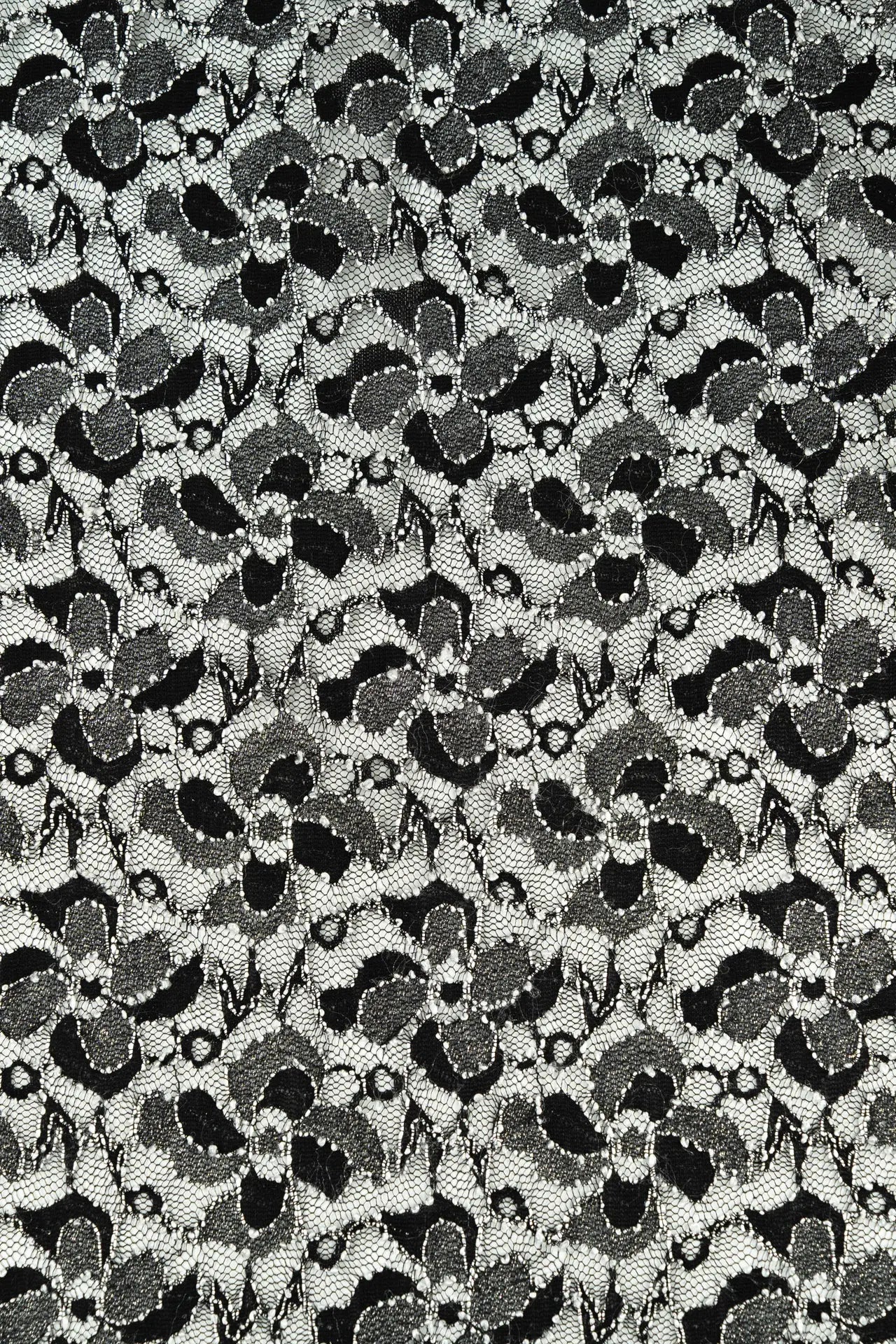 Renda lurex com flor preta