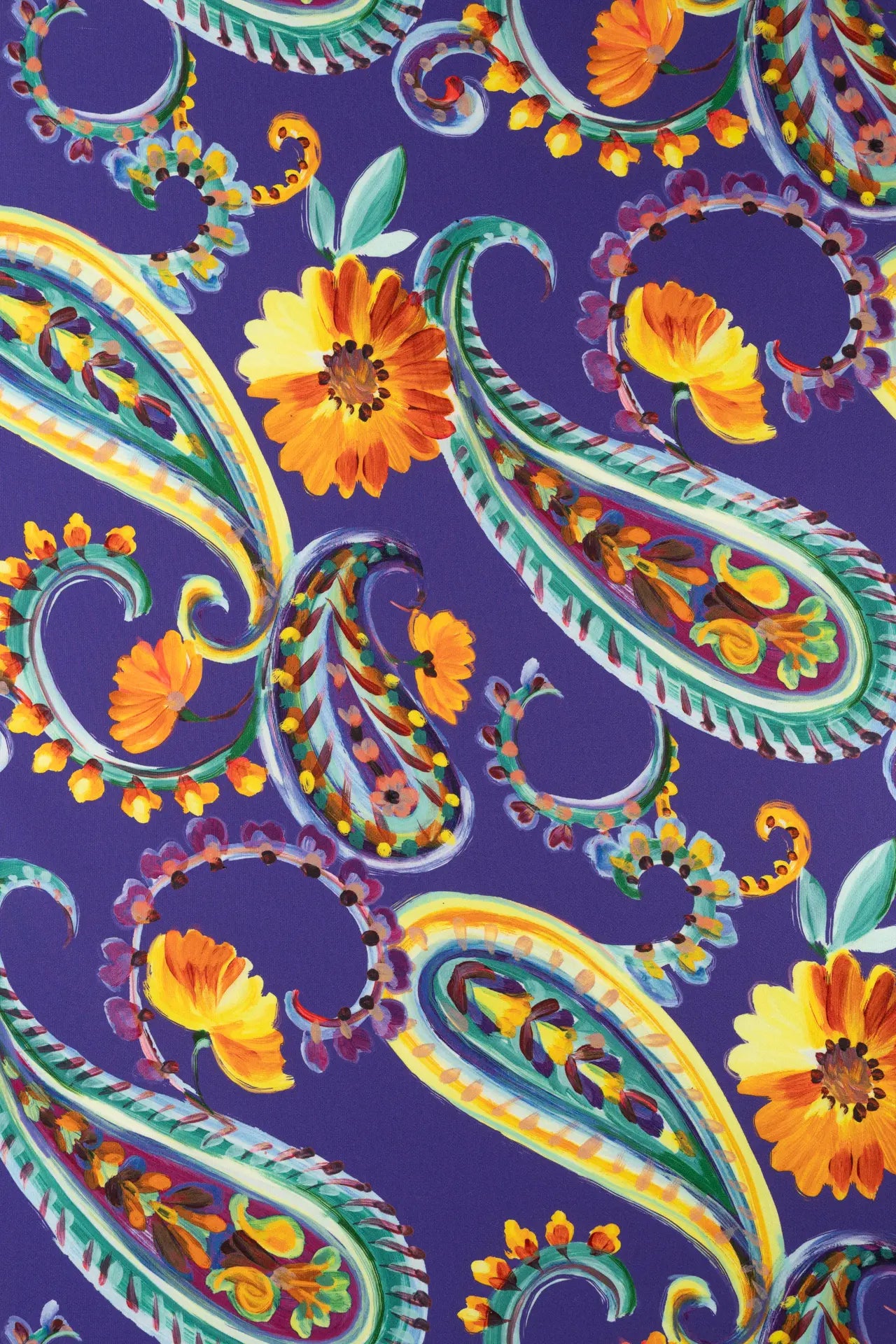 Estampa de caxemira bi-elástica