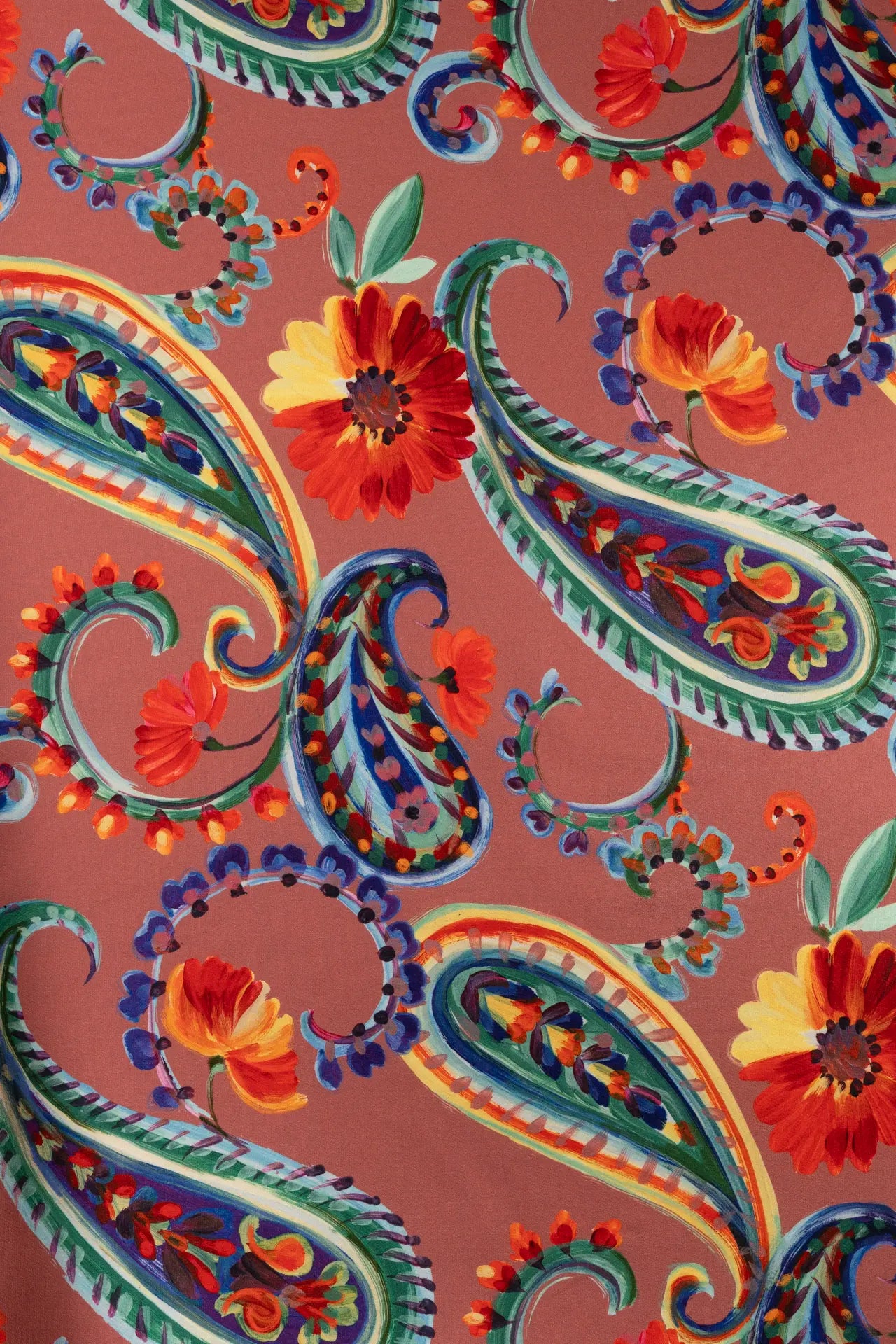 Estampa de caxemira bi-elástica