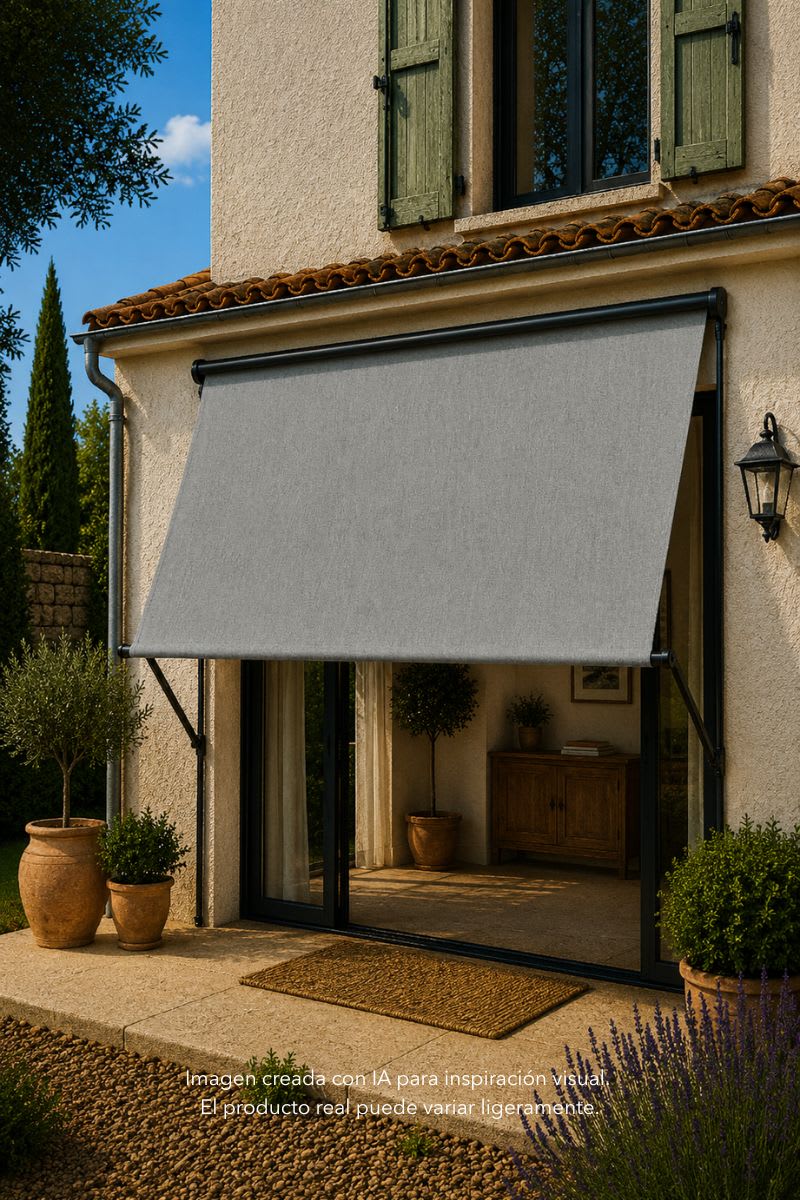 Mockup creado con IA de una tela de lona exterior utilizada en un sofá de exterior