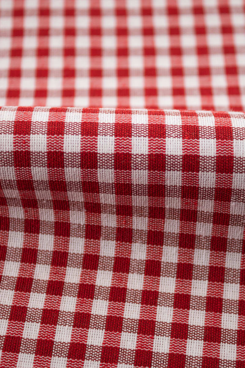 Vichy cuadros rojo para cortinas