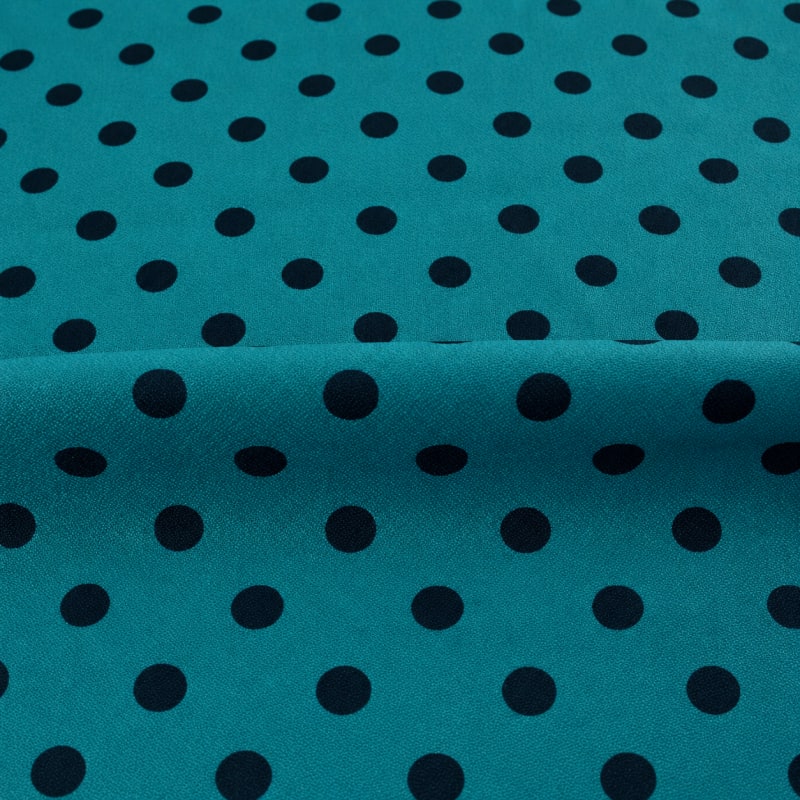 Crepe lunares pequeño verde esmeralda
