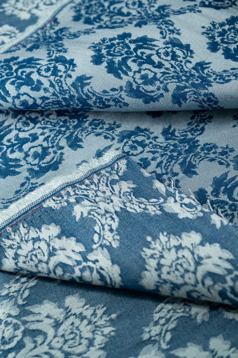 DENIM/VAQUERO floral adamascado azul medio