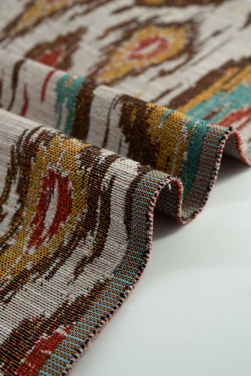 Jacquard geométrico mostaza
