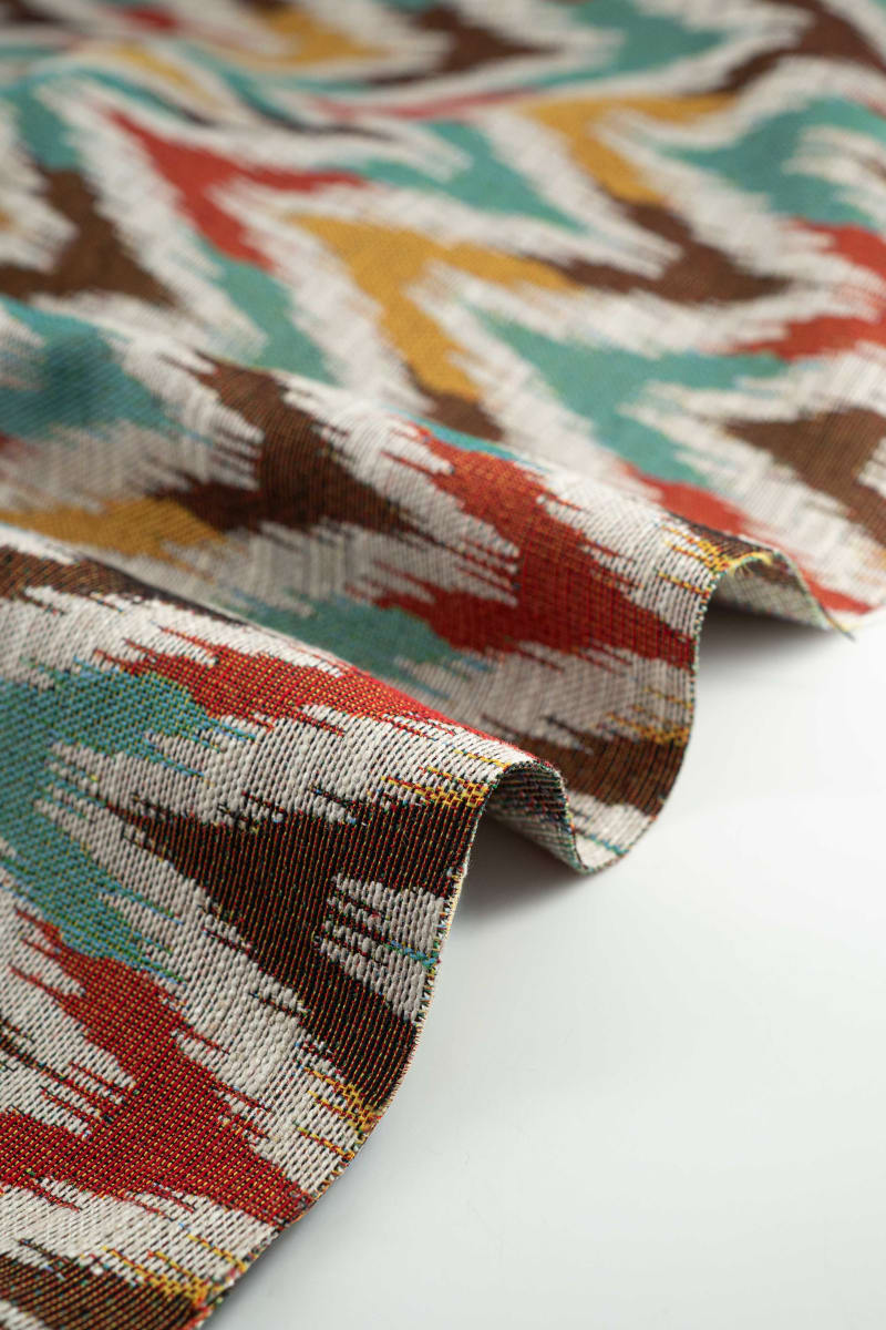 Jacquard geométrico mostaza