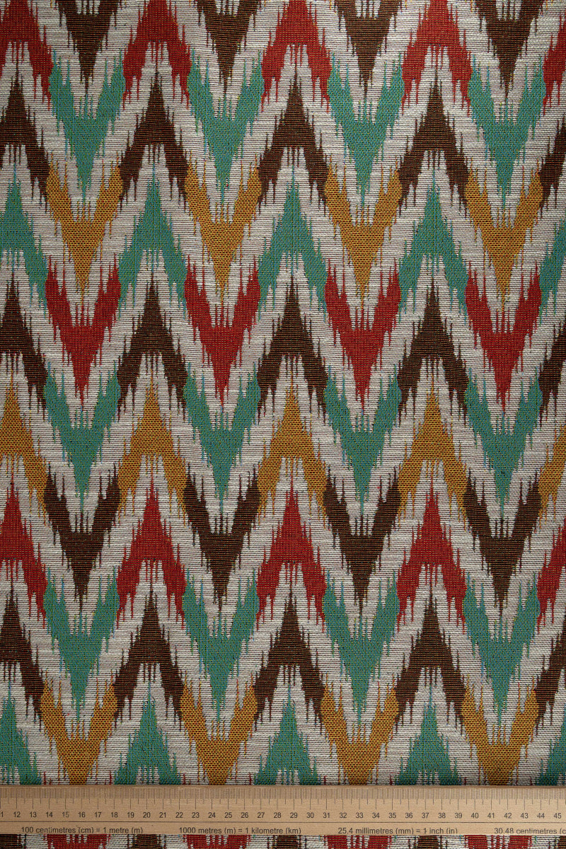 Jacquard geométrico mostaza