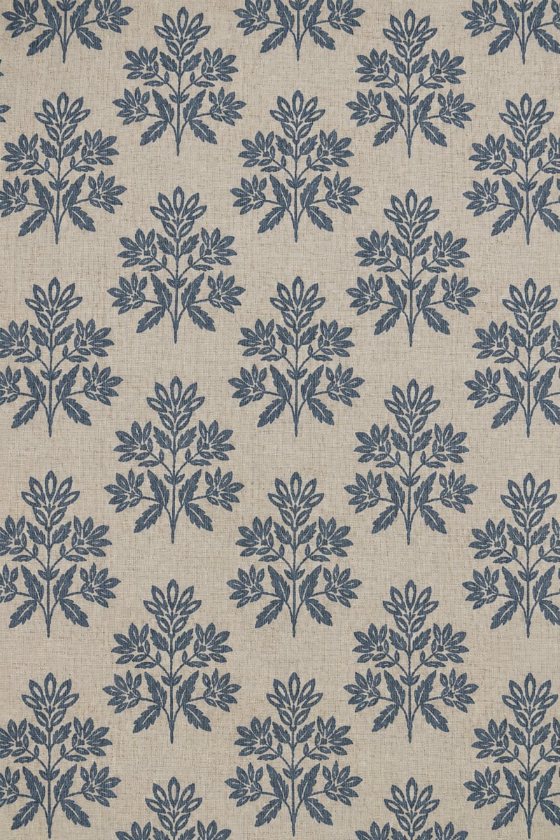 Loneta floral azul medio
