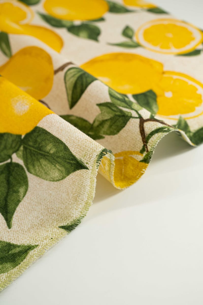 Loneta estampado limones amarillo