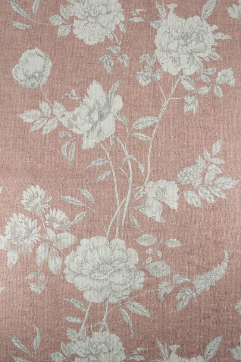 Loneta color rosa estampado de flores