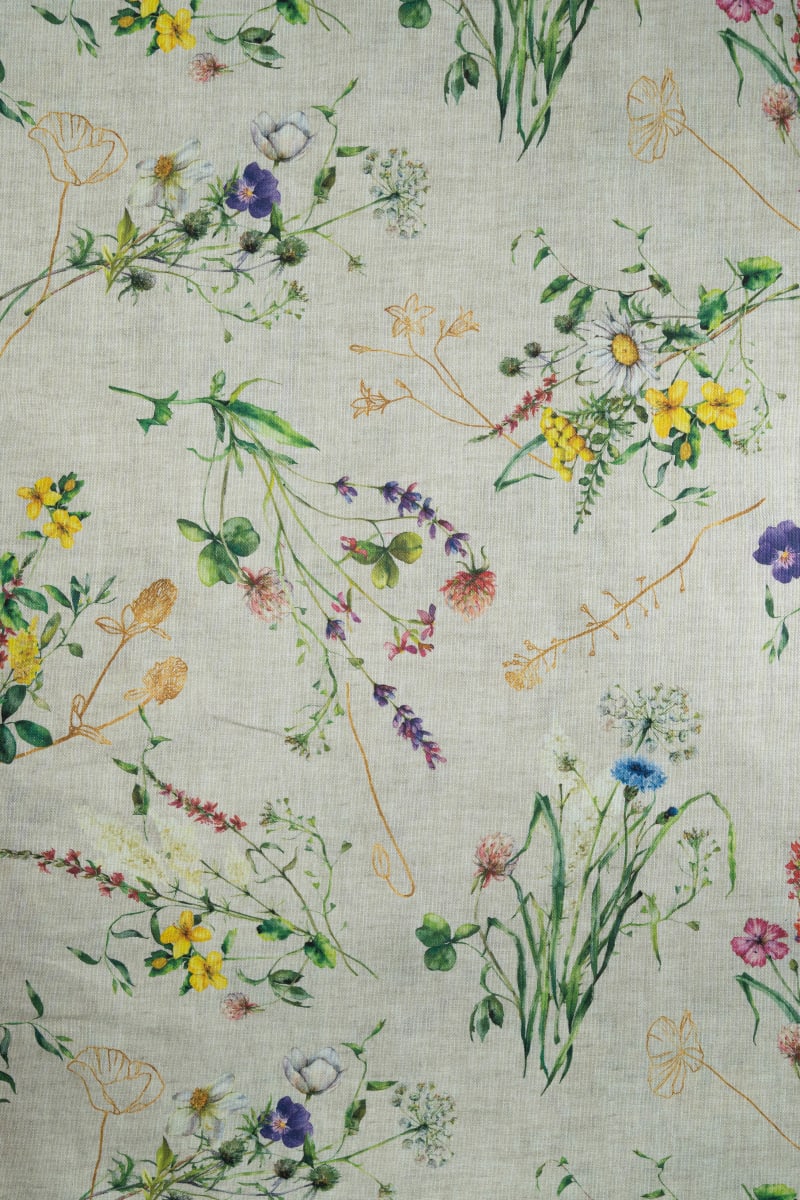 Loneta con estampado de flores