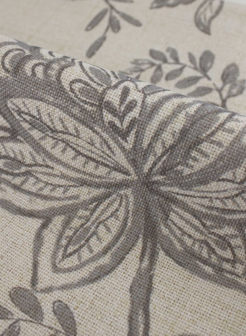 Loneta floral gris claro