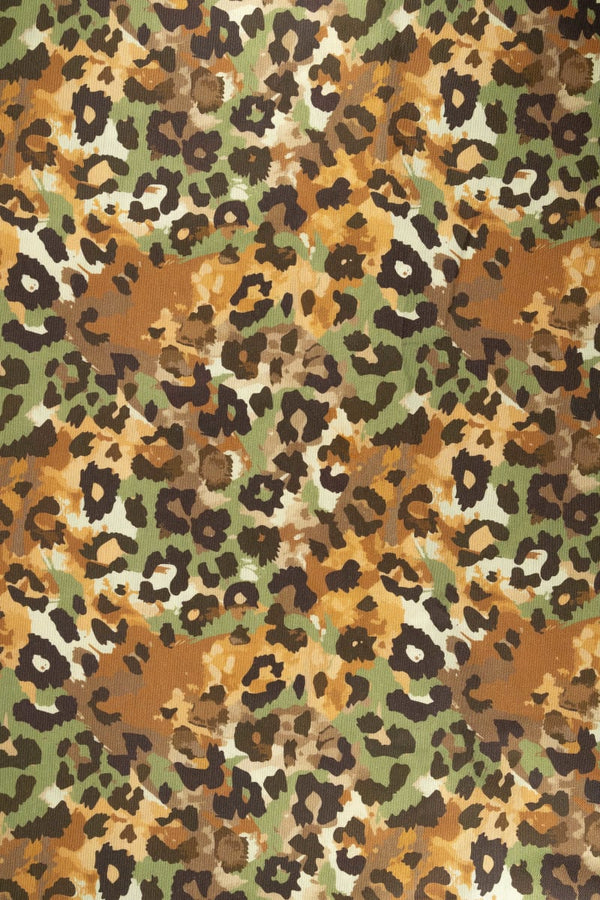 Loneta animal print marrón chocolate