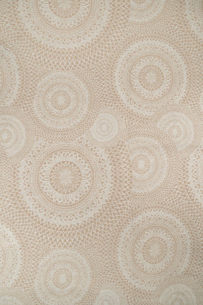 Loneta geométrico círculos beige