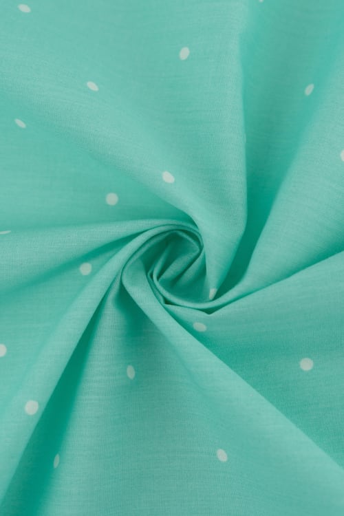 Popelin de lunares de 5mm color verde agua