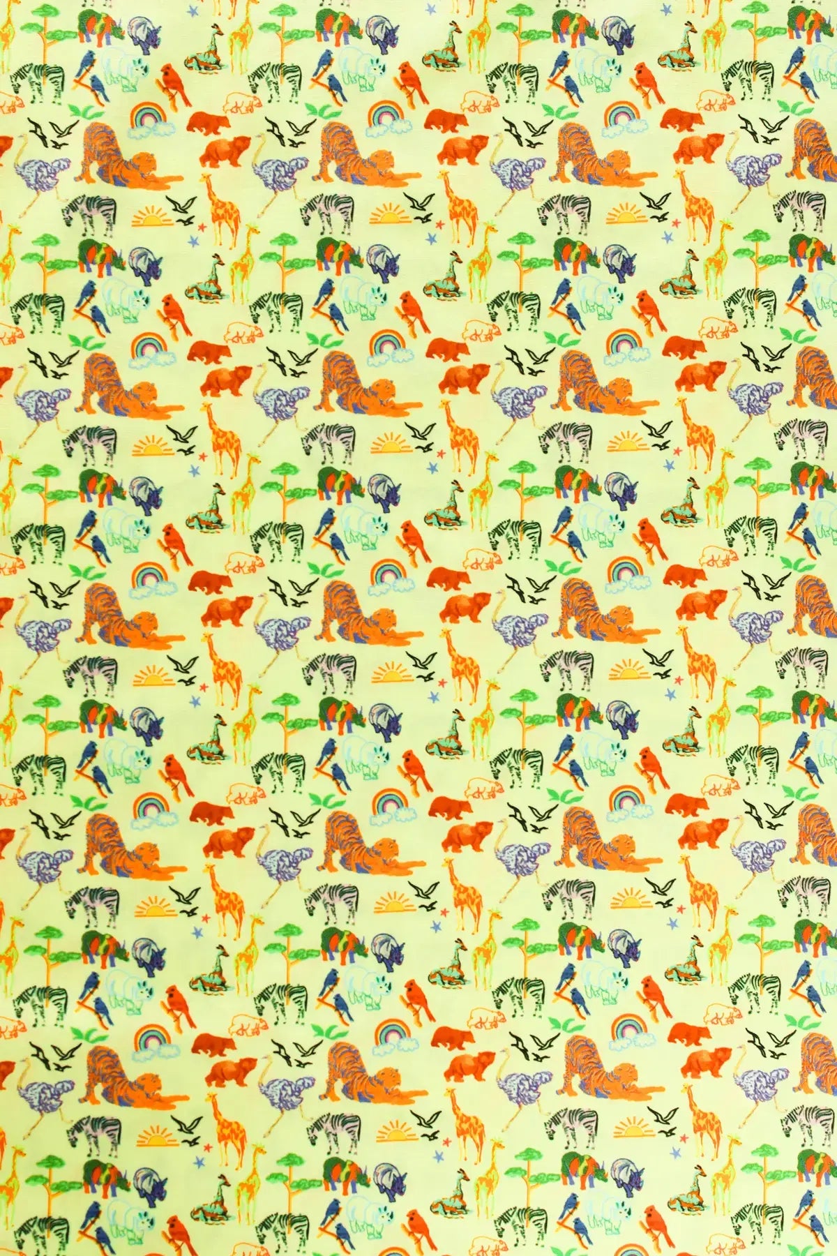 Popelin zoo  tender yellow