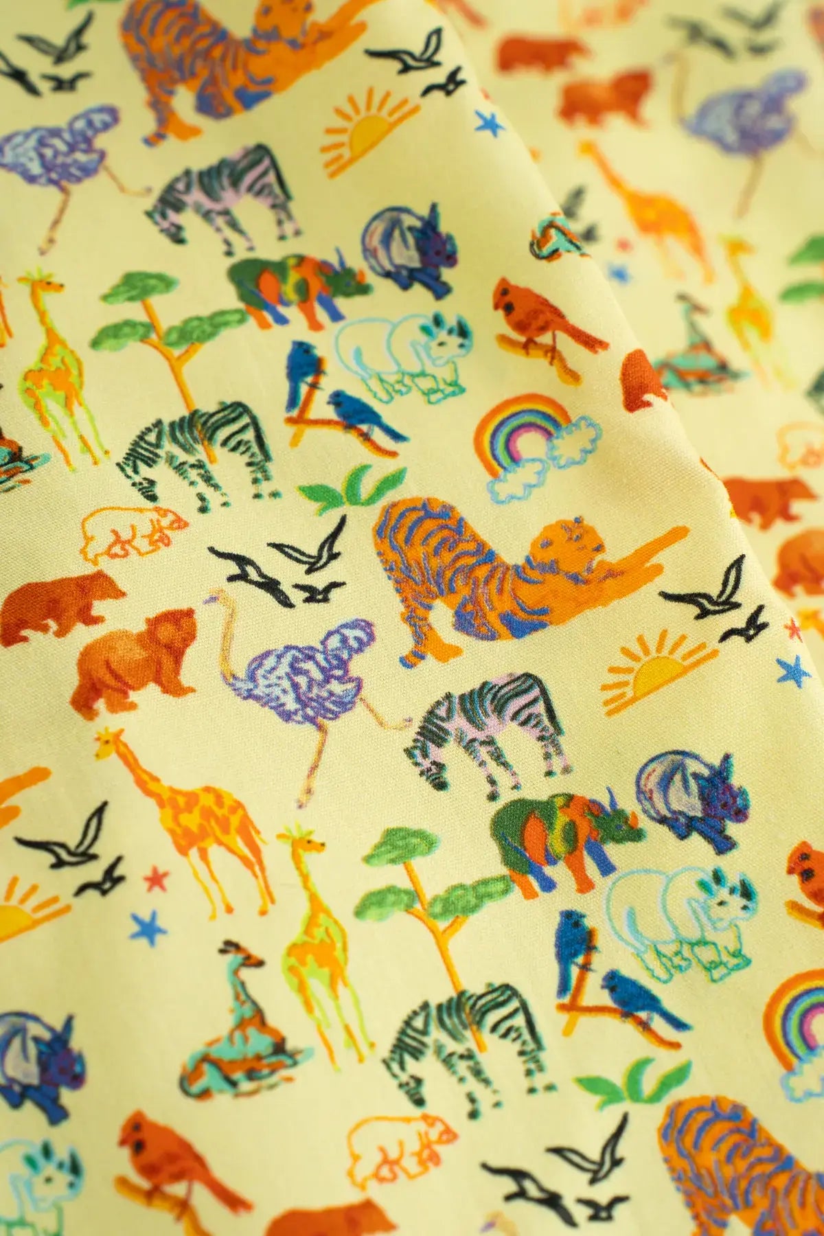 Popelin zoo  tender yellow