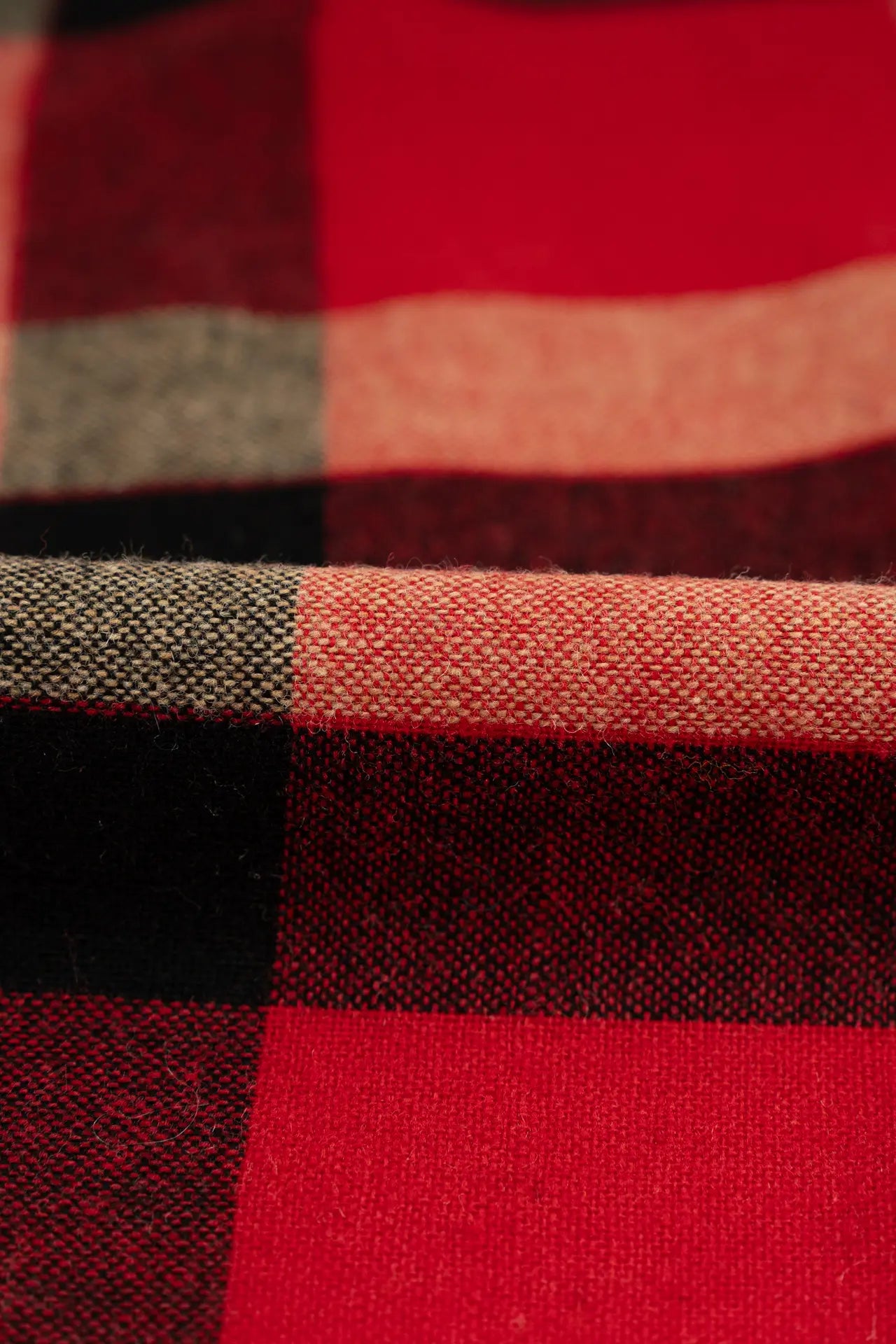 Tweed xadrez vermelho de alto risco