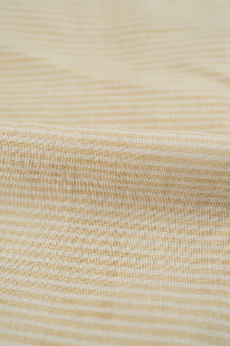 VISCOSA viscosa con lino rayas amarillo mantequilla