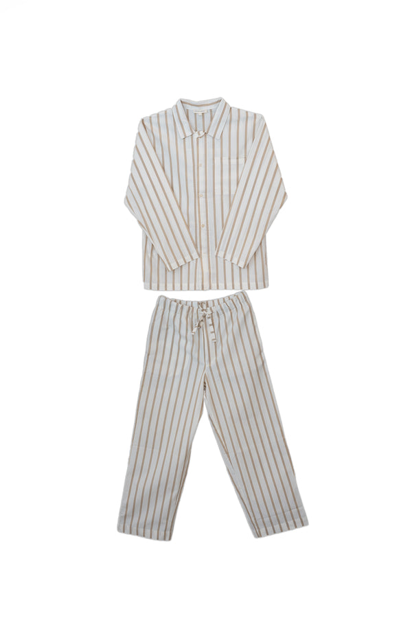 Pijama comprido às riscas em algodão para homem - Grandall