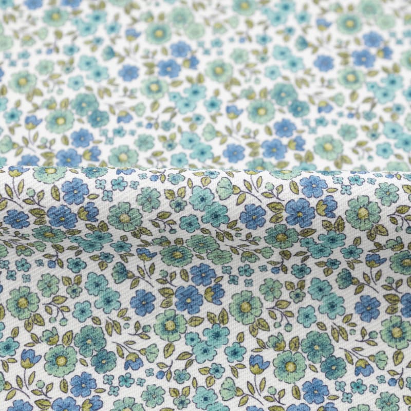 Viyela floral liberty verde agua