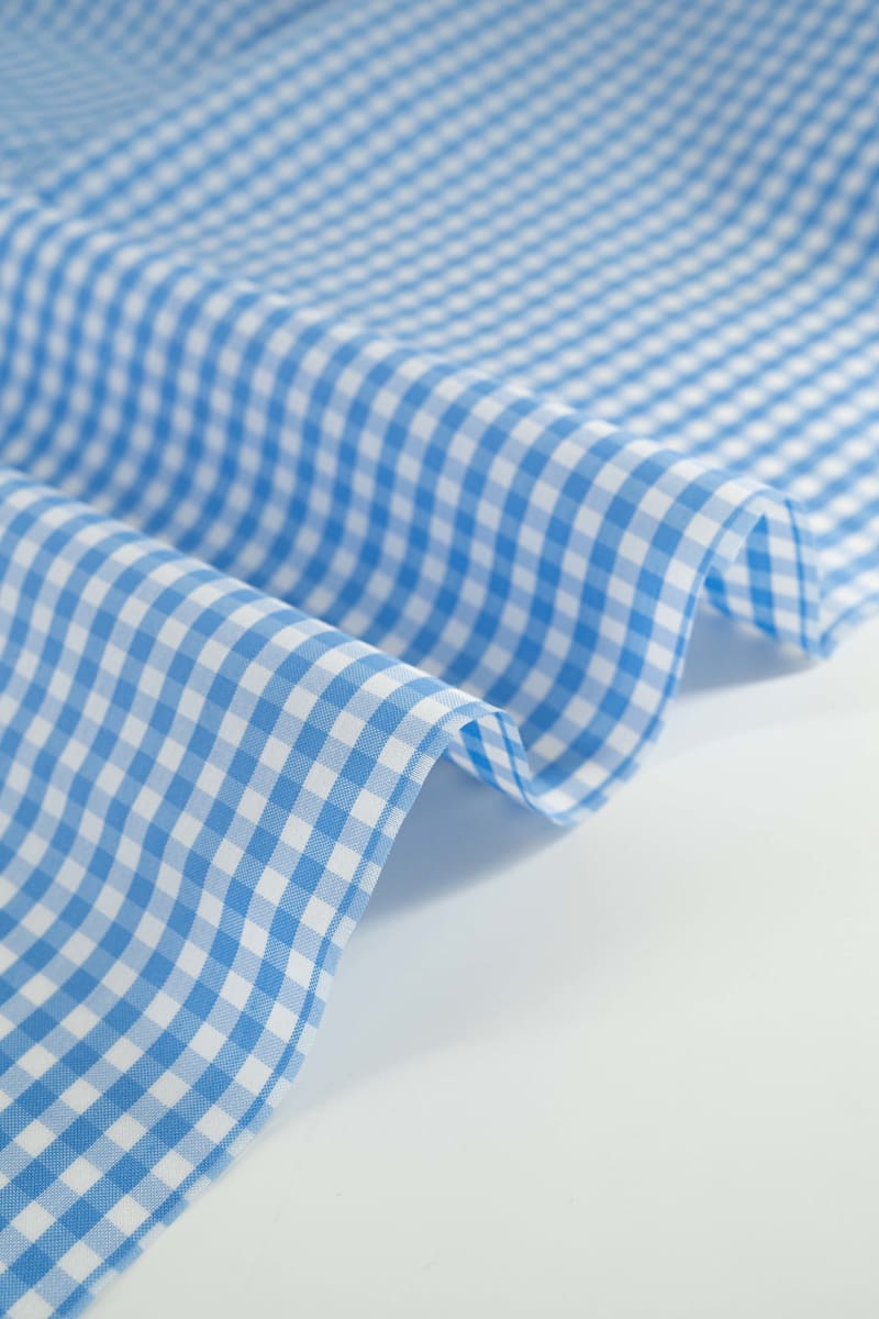 Vichy cuadros vichy azul medio 