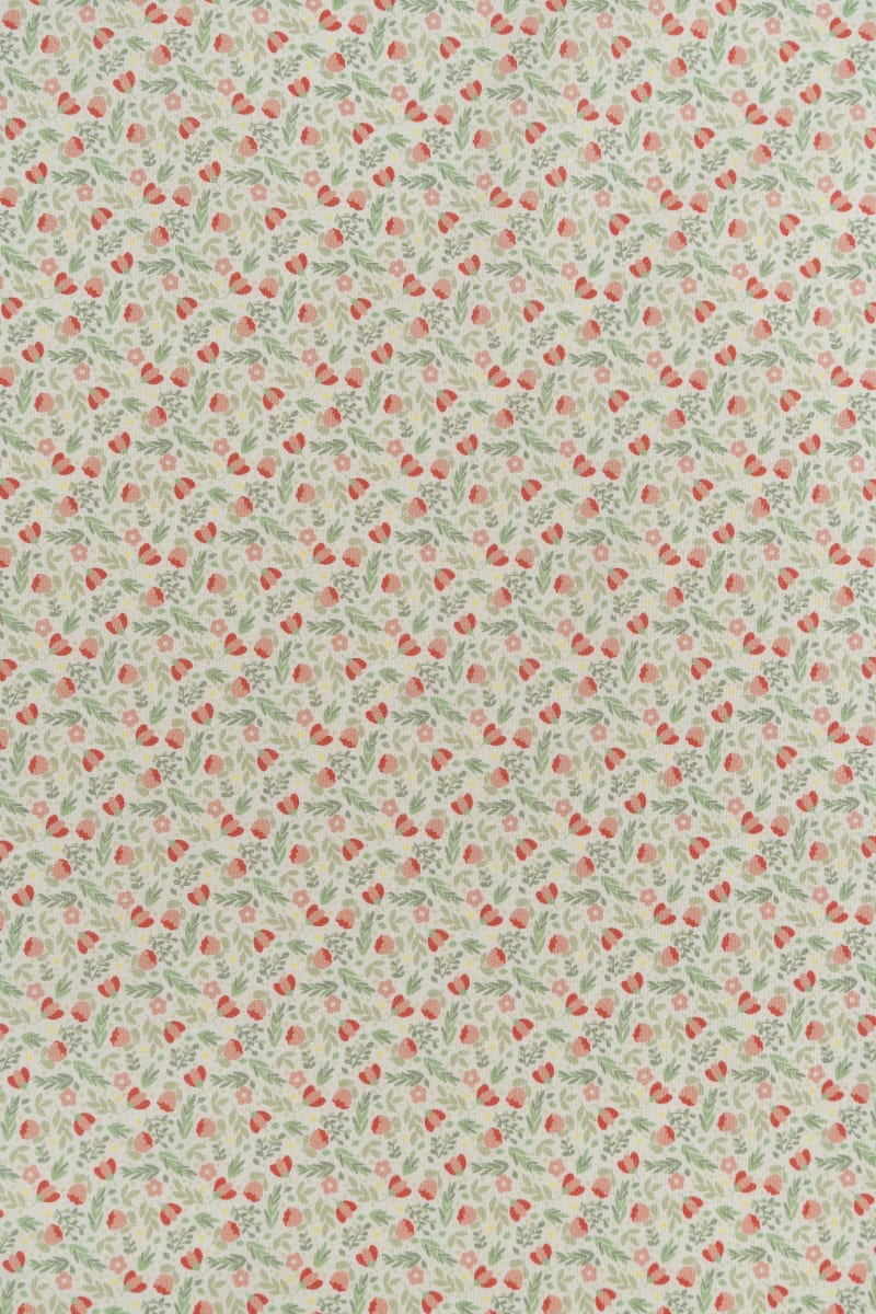 Tejido infantil con estampado de flores.