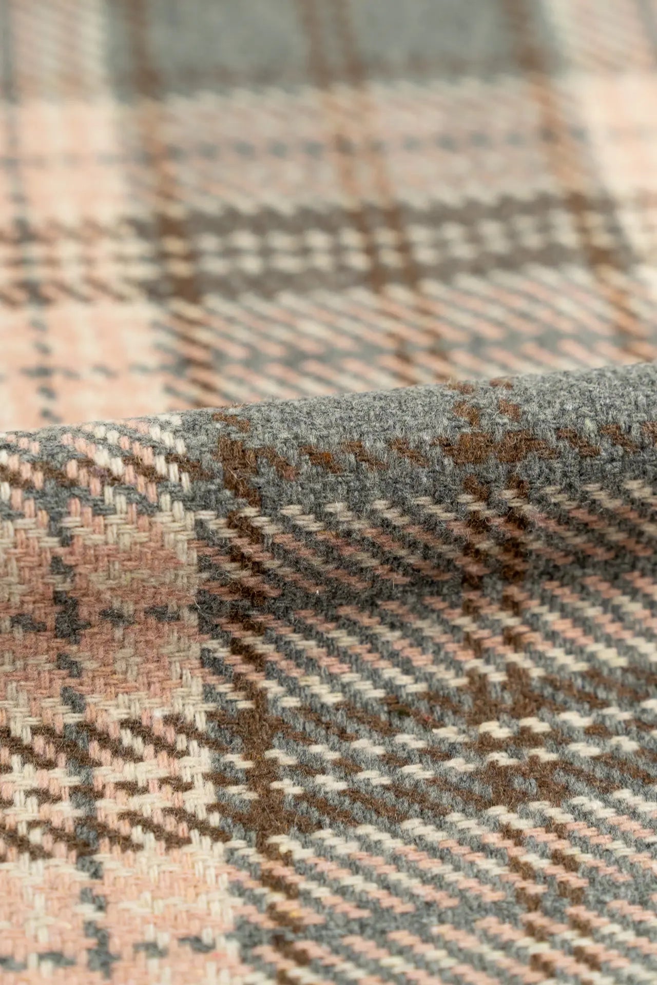 tecido xadrez cinza natural