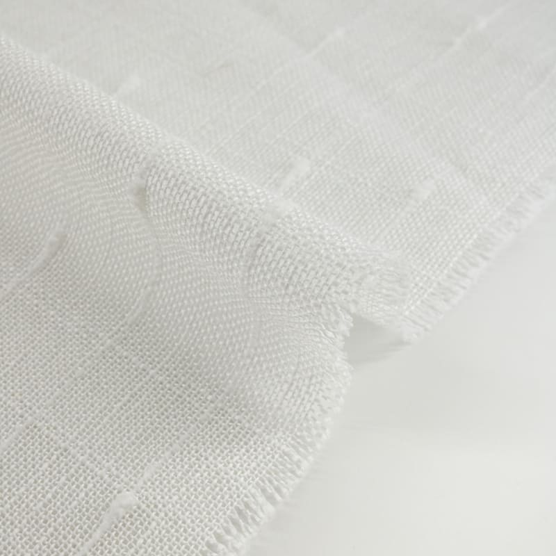 Visillo/Hopsack lunares blanco roto