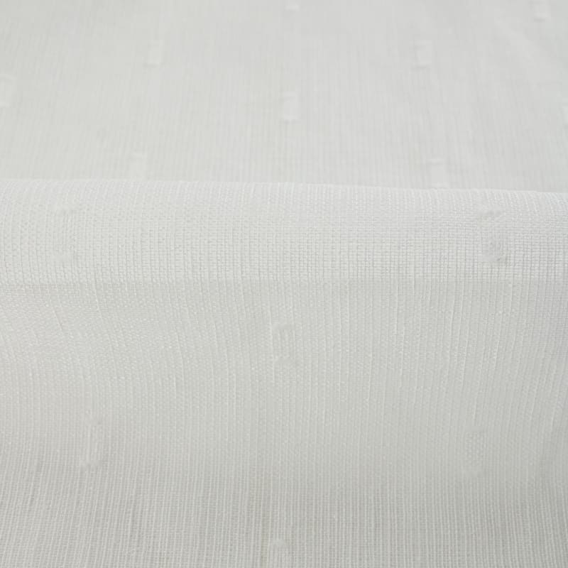 Visillo/Hopsack bordado blanco roto
