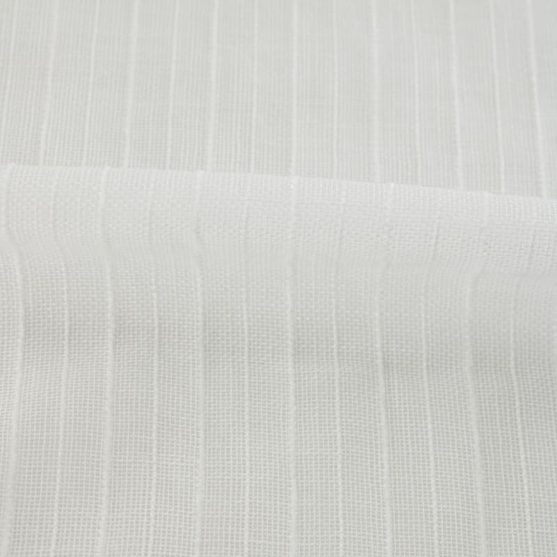 Visillo/Hopsack bordado blanco roto