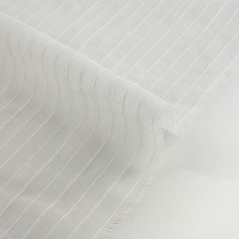 Visillo/Hopsack bordado blanco roto