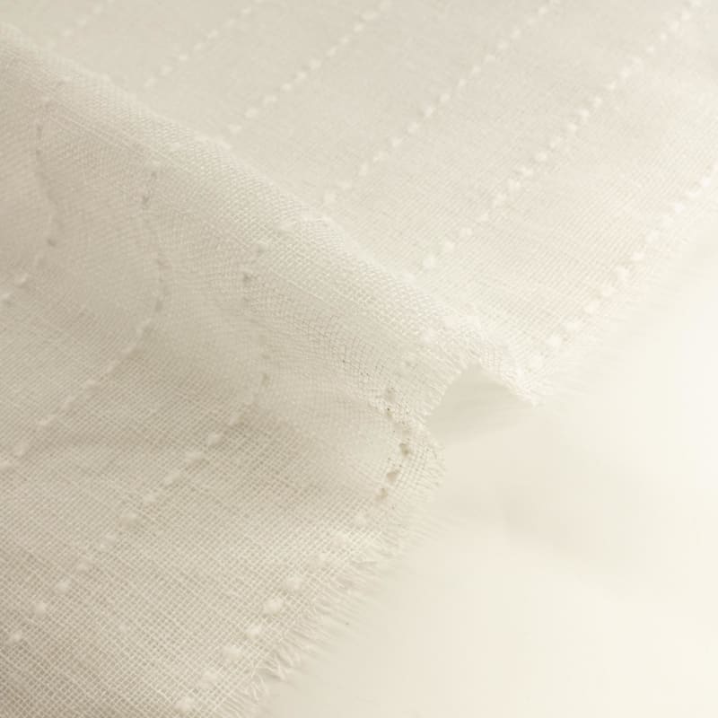 Visillo/Hopsack bordado blanco roto