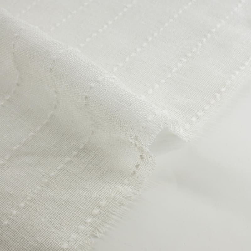 Visillo/Hopsack bordado blanco neutro