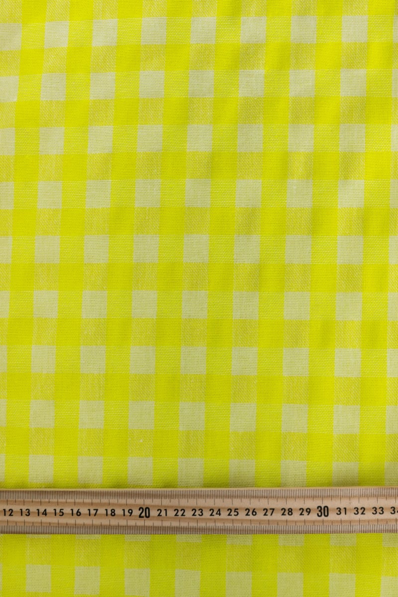 Semipanamá cuadros amarillo intenso