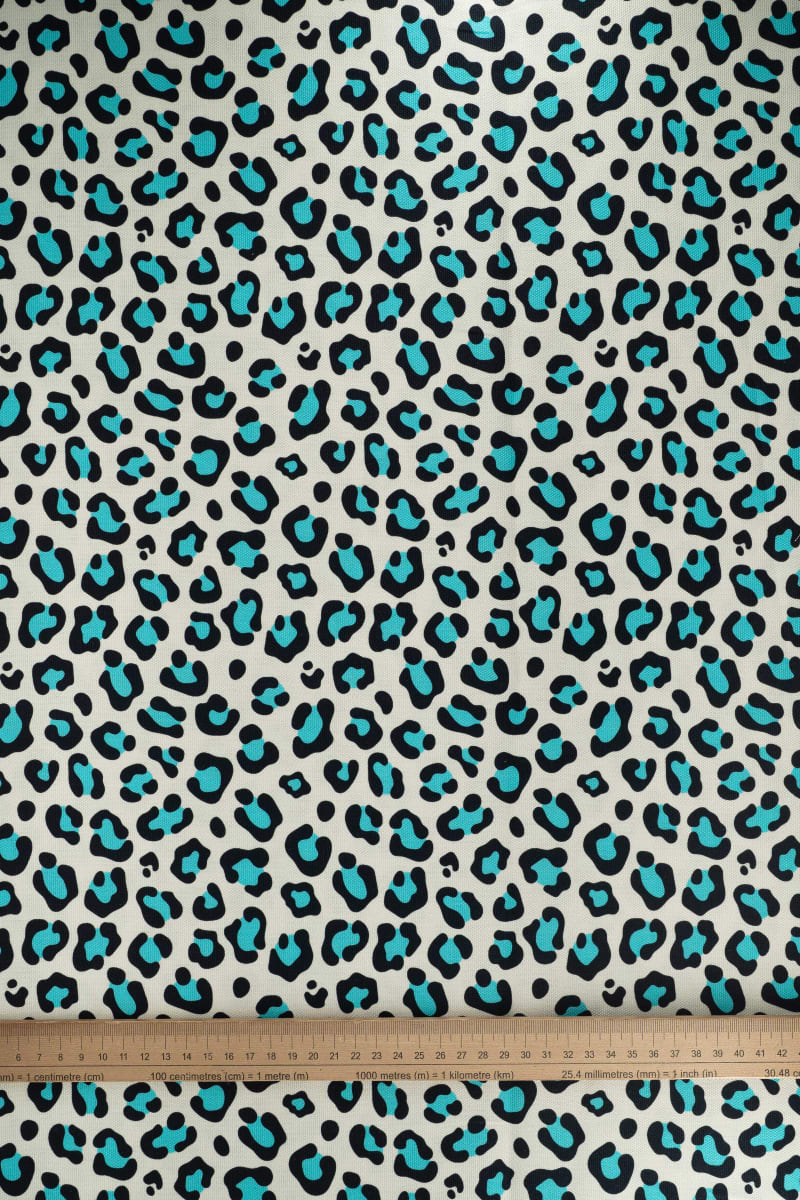 Semipanamá animal print turquesa