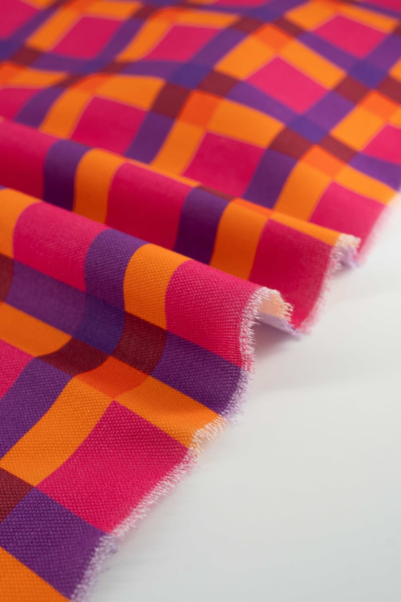 Semipanamá cuadros rosa magenta