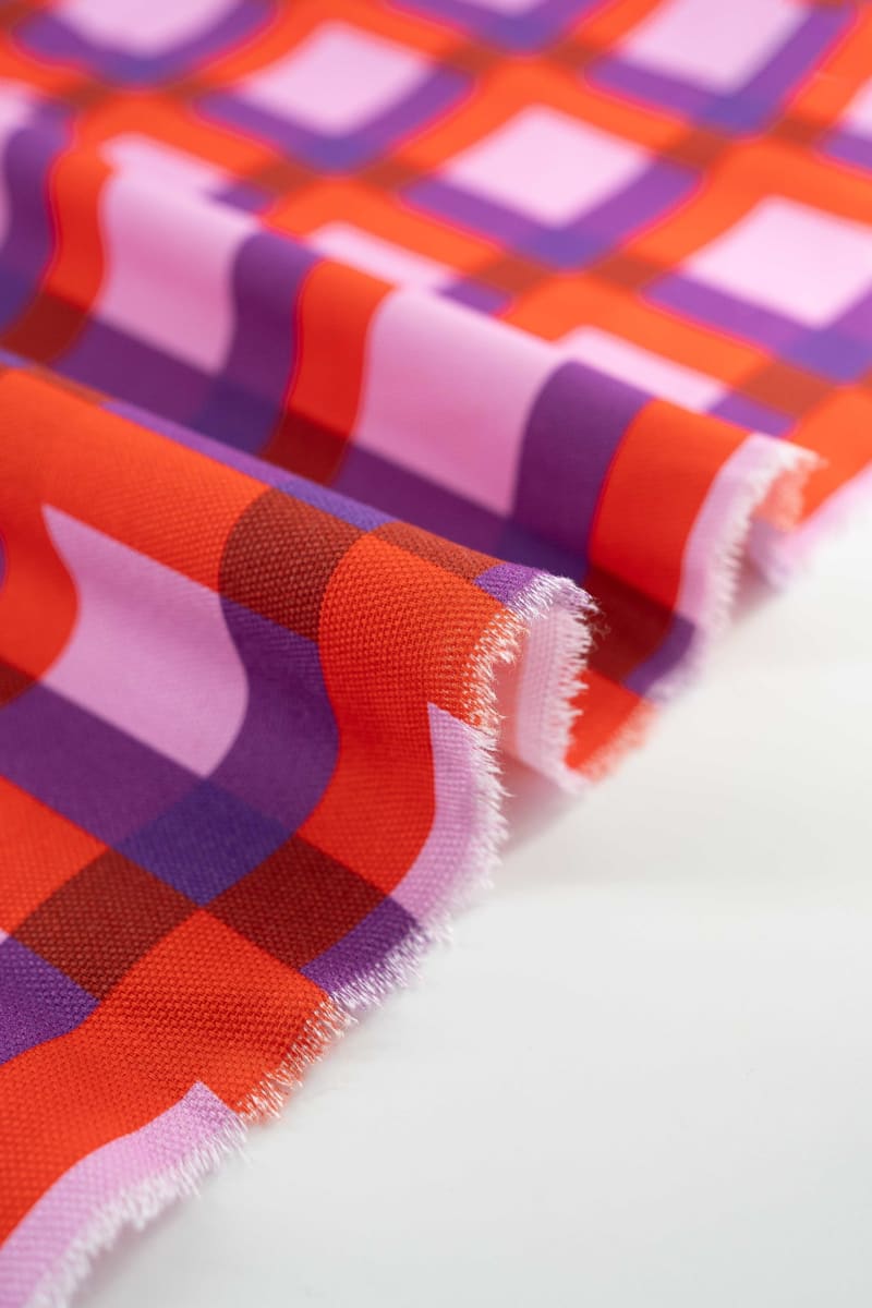 Semipanamá cuadros morado