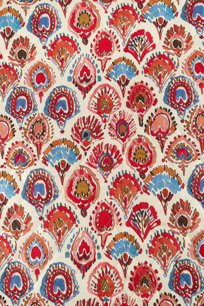 Acolchado estampado flores liberty beige crudo