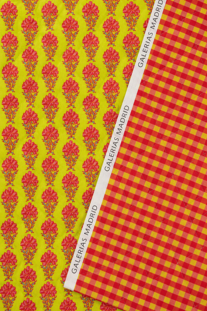 Acolchado estampado flores liberty verde lima