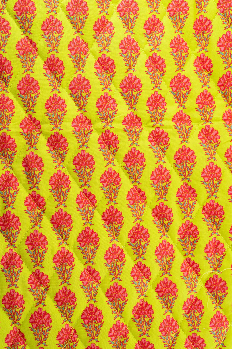 Acolchado estampado flores liberty verde lima