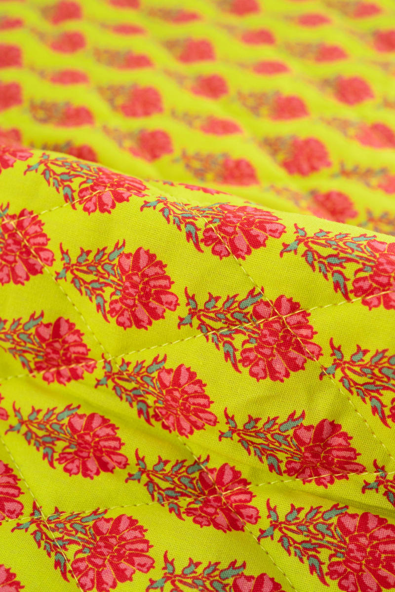 Acolchado estampado flores liberty verde lima