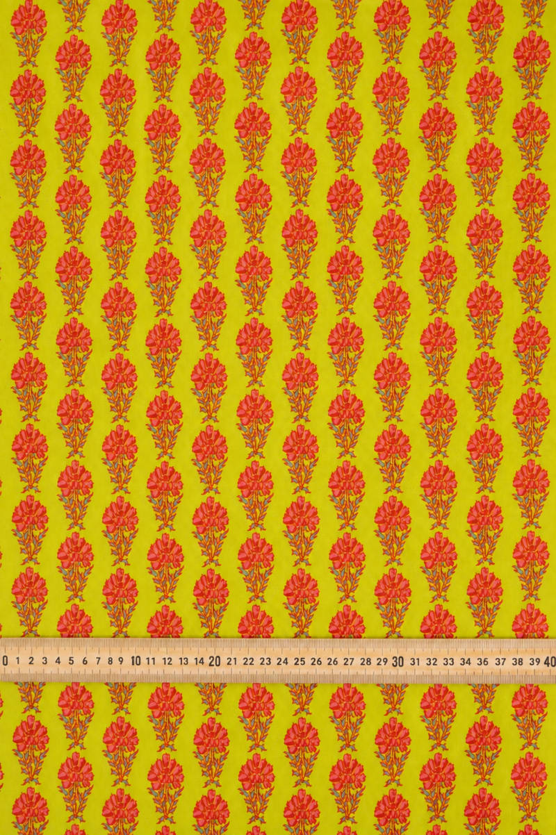 Acolchado estampado flores liberty verde lima