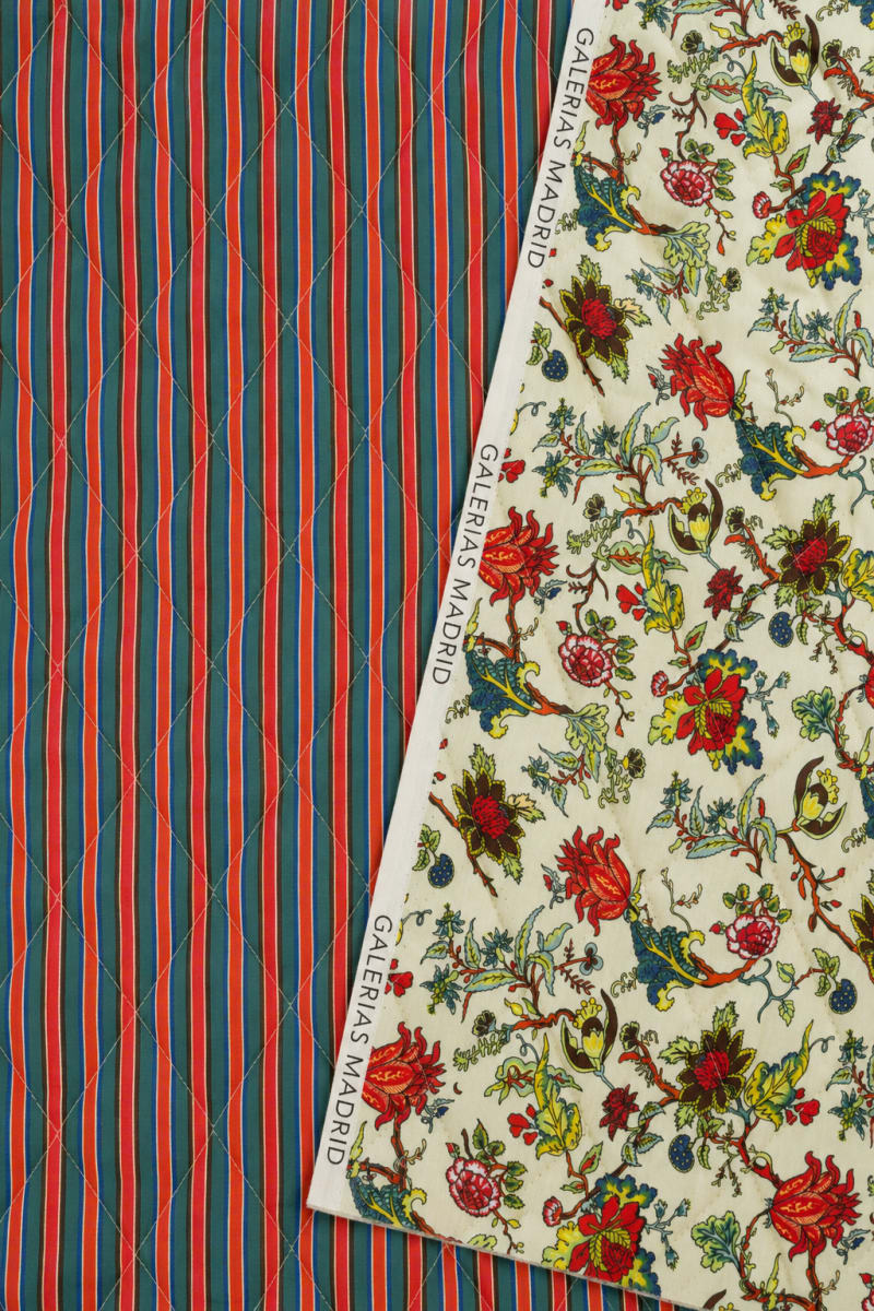 Acolchado estampado flores liberty verde seco