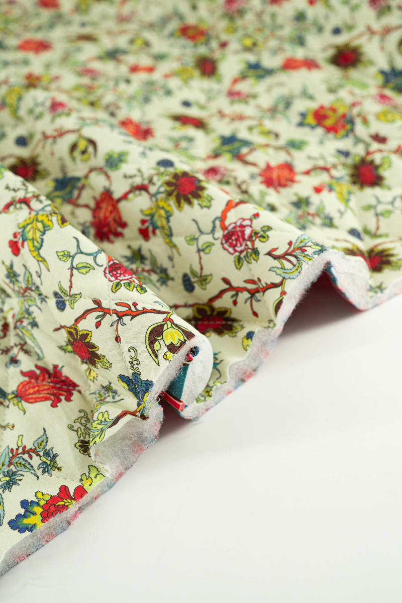 Acolchado estampado flores liberty verde seco