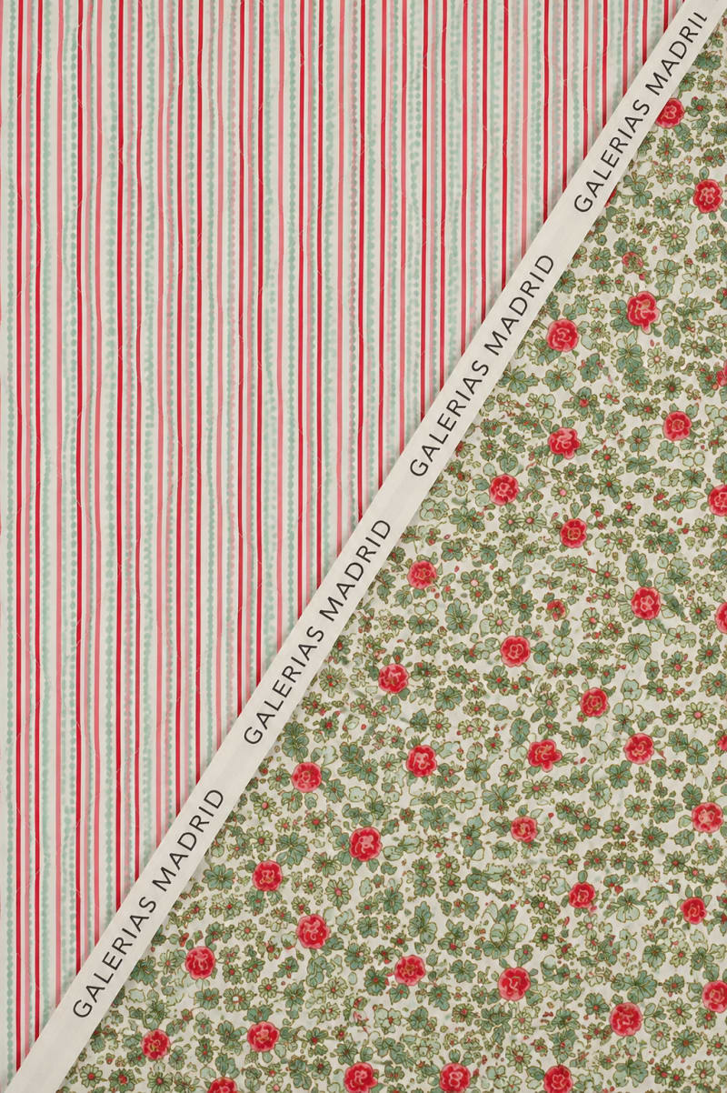 Acolchado estampado flores liberty rojo