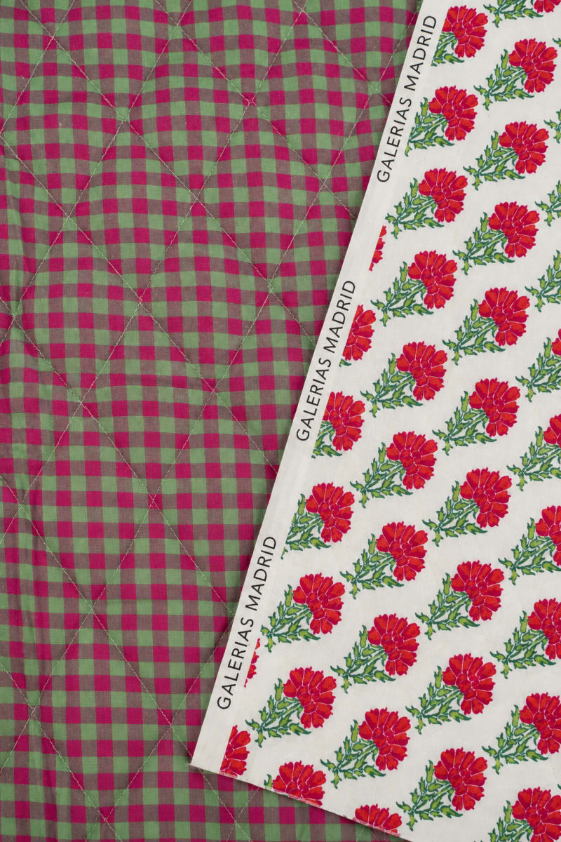 Acolchado estampado flores liberty rosa magenta
