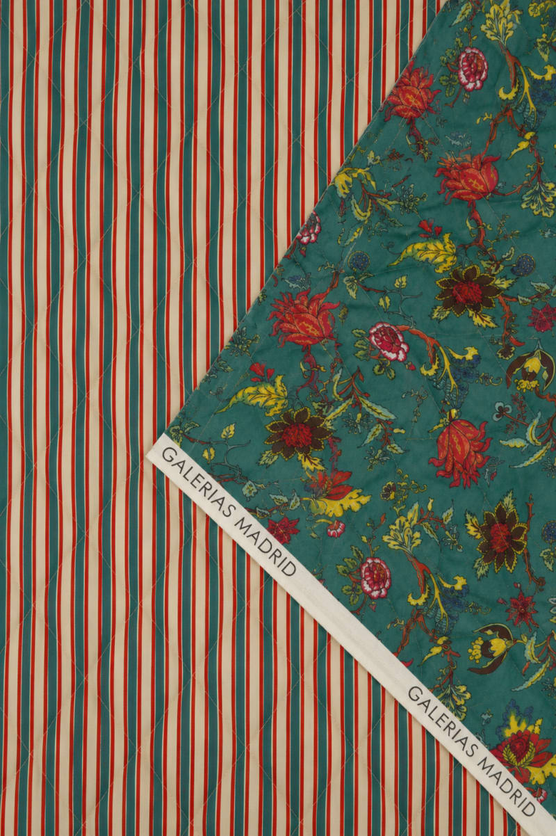 Acolchado estampado flores liberty verde botella
